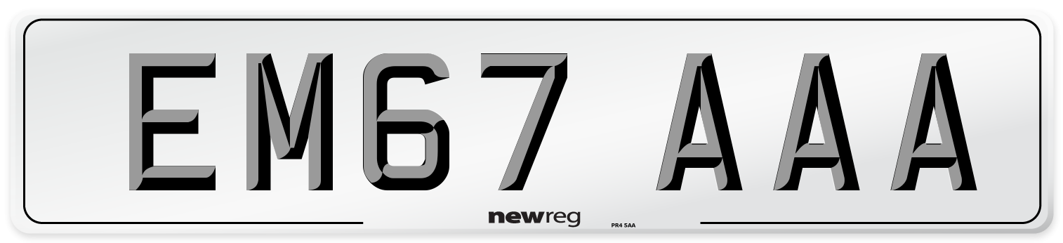 EM67 AAA Number Plate from New Reg